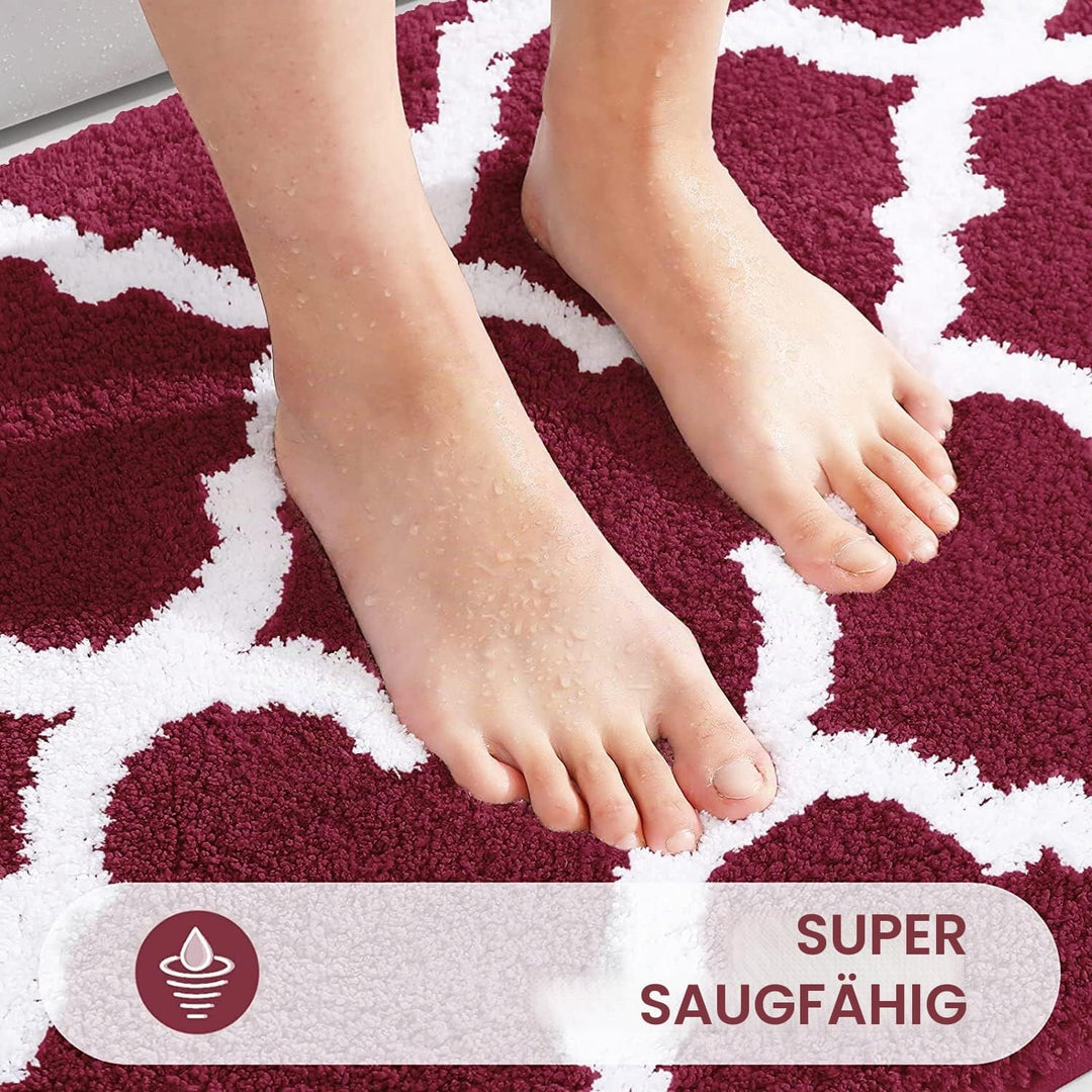Homaxy rutschfest Badematte Badezimmerteppich Waschbar Hochflor Badteppich Flauschige Mikrofaser Bad
