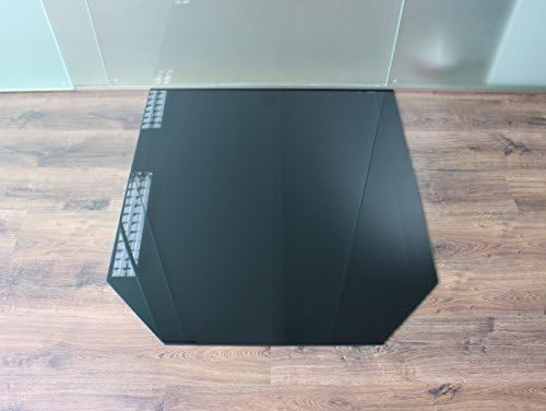Sechseck 120x130cm Glas schwarz - Funkenschutzplatte Kaminbodenplatte Glasplatte f. Kaminofen (Schwa
