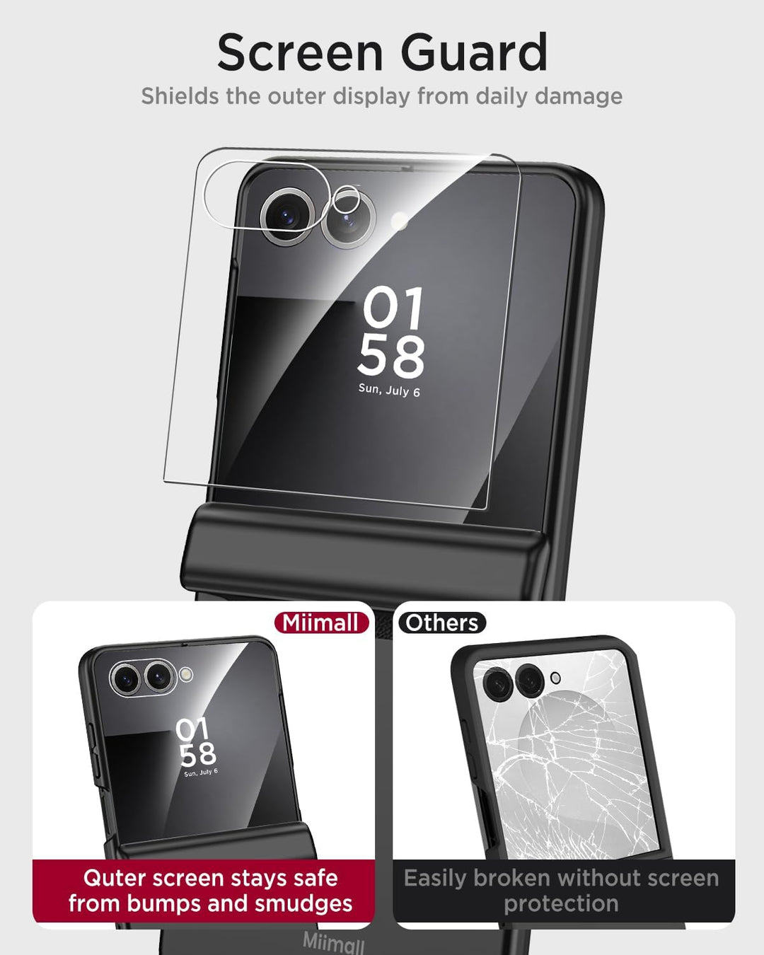 Miimall Kompatibel mit Samsung Galaxy Z Flip 7 Hülle mit Scharnierschutz Magnetischer [Externer Bild