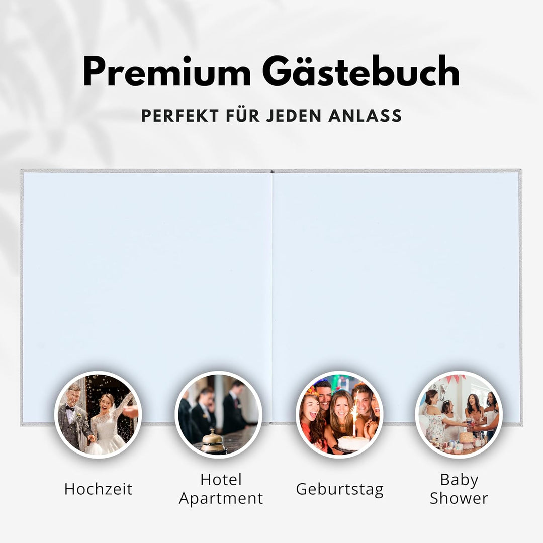 DeinWeddingshop Gästebuch Hochzeit Hochzeitsgästebuch Brautpaar Gästebücher Taufe Geburtstag | Leine