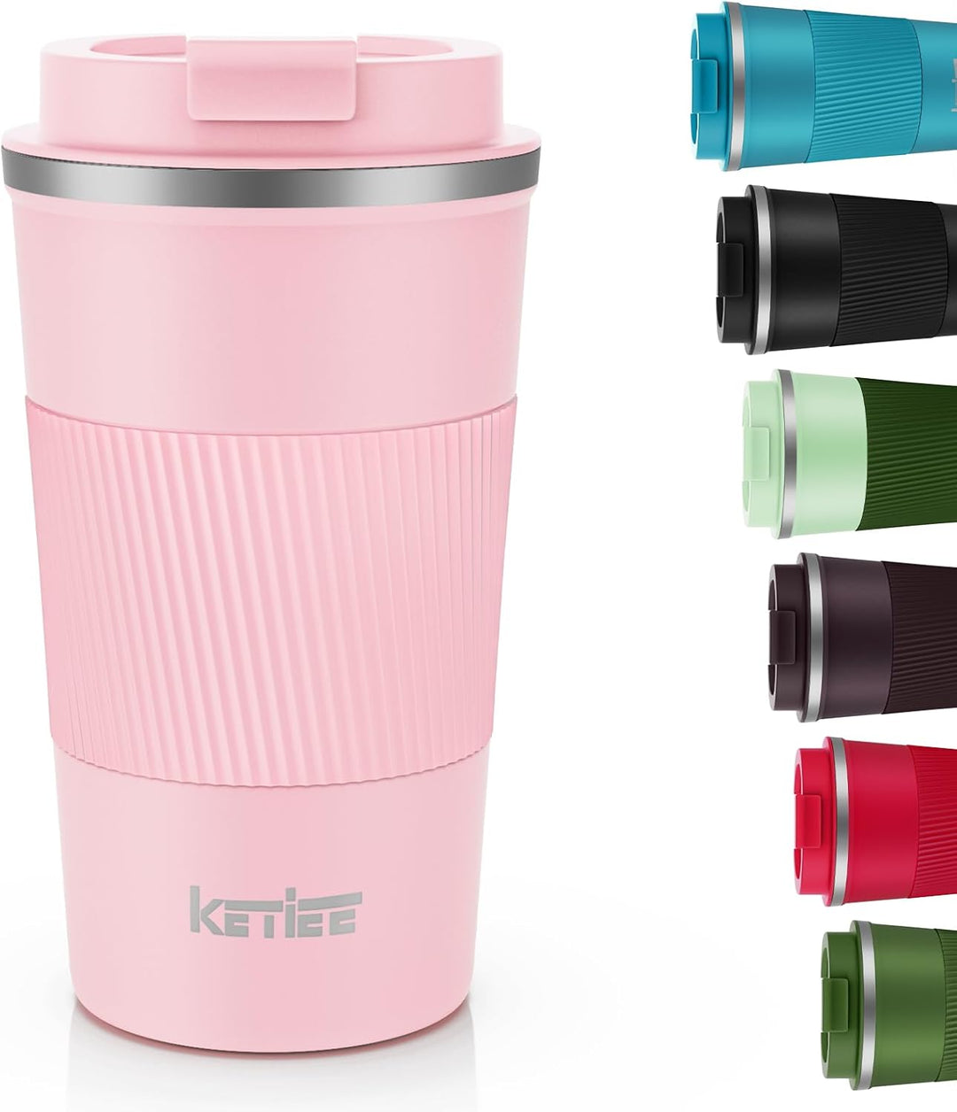 KETIEE Kaffeebecher to go,510ml Thermobecher Kaffee-to-go,Kaffeebecher Thermo,Doppelwandig Reisebech