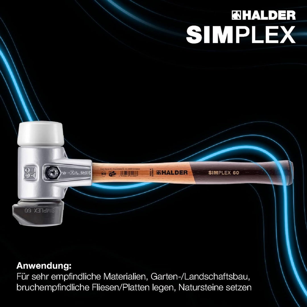 Simplex - Schonhammer, Gummikomposition mit Standfuss/Superplastik; mit Aluminiumgehäuse und hochwer