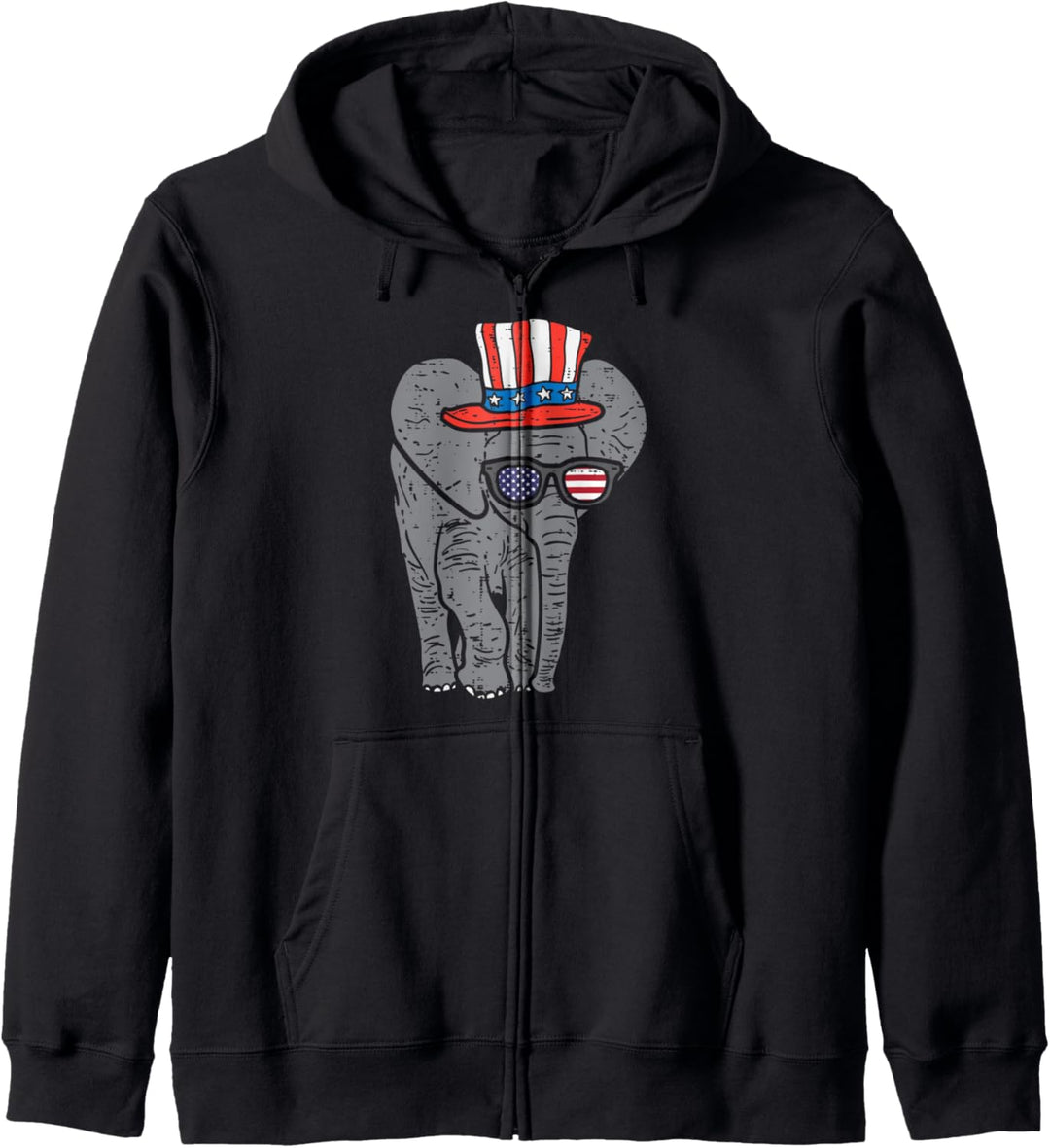 Elephant American Flag USA 4th Of July Fourth Patriot Animal Kapuzenjacke