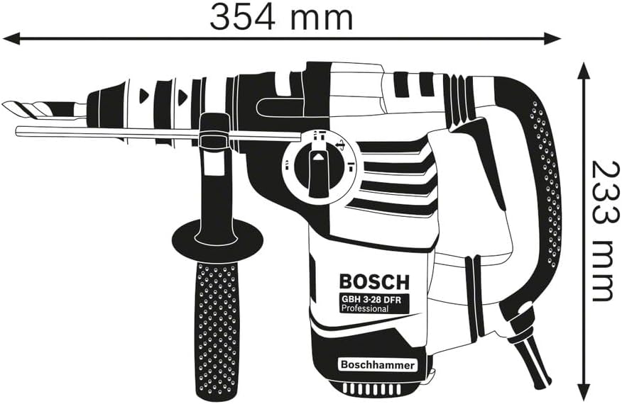 Bosch Professional Bohrhammer GBH 3-28 DRE (inkl. Zusatzhandgriff, Tiefenanschlag 210mm, Fetttube, M
