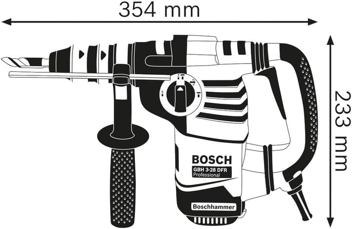 Bosch Professional Bohrhammer GBH 3-28 DRE (inkl. Zusatzhandgriff, Tiefenanschlag 210mm, Fetttube, M