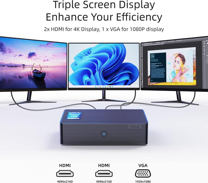 MeLE Mini PC, QuieterHD3 Celeron N5105 8GB 256GB Windows 11 Pro Mikrocomputer, Lüfterloser Kleiner D