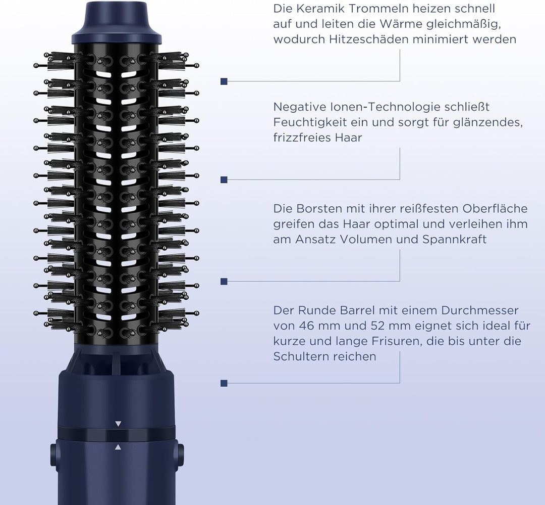 PARWIN PRO BEAUTY 3 in 1 Warmluftbürste, Hairstyler, Föhnbürste zum Stylen in One Step, Schnelles Vo