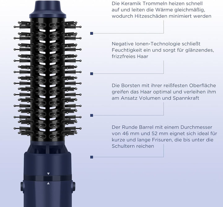 PARWIN PRO BEAUTY 3 in 1 Warmluftbürste, Hairstyler, Föhnbürste zum Stylen in One Step, Schnelles Vo