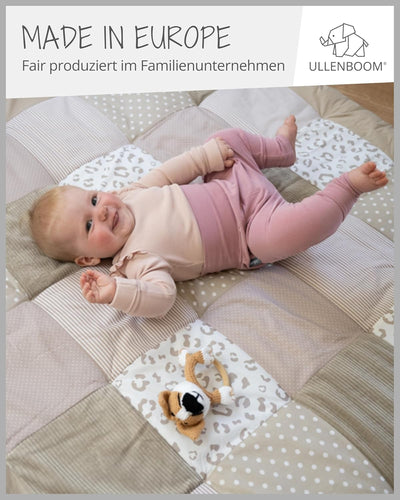 ULLENBOOM Krabbeldecke für Baby 120x120 cm, 100% OEKO-TEX Materialien, Made in EU, Dick & weich gepo