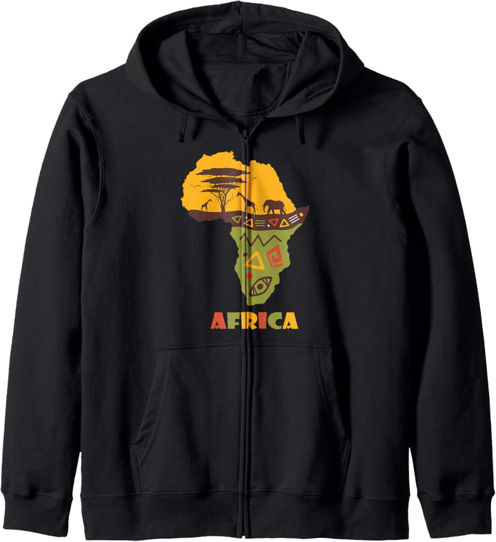 Afrika Karte für Männer Frauen Kapuzenjacke