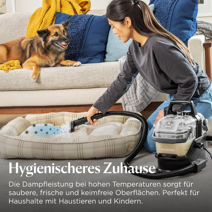 BISSELL SpotClean HydroSteam | Fleckenreiniger für Hartnäckige Flecken | Dampft, Schrubbt und Saugt
