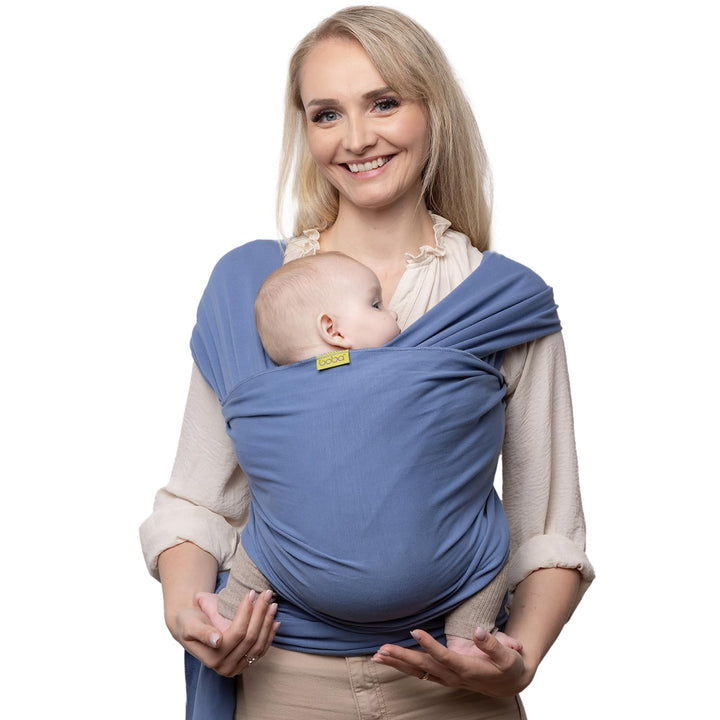Boba Babytragetuch ab Geburt bis 15 kg - Kuschelweiches & Stützendes Baumwollfrottee, Tragetuch Baby