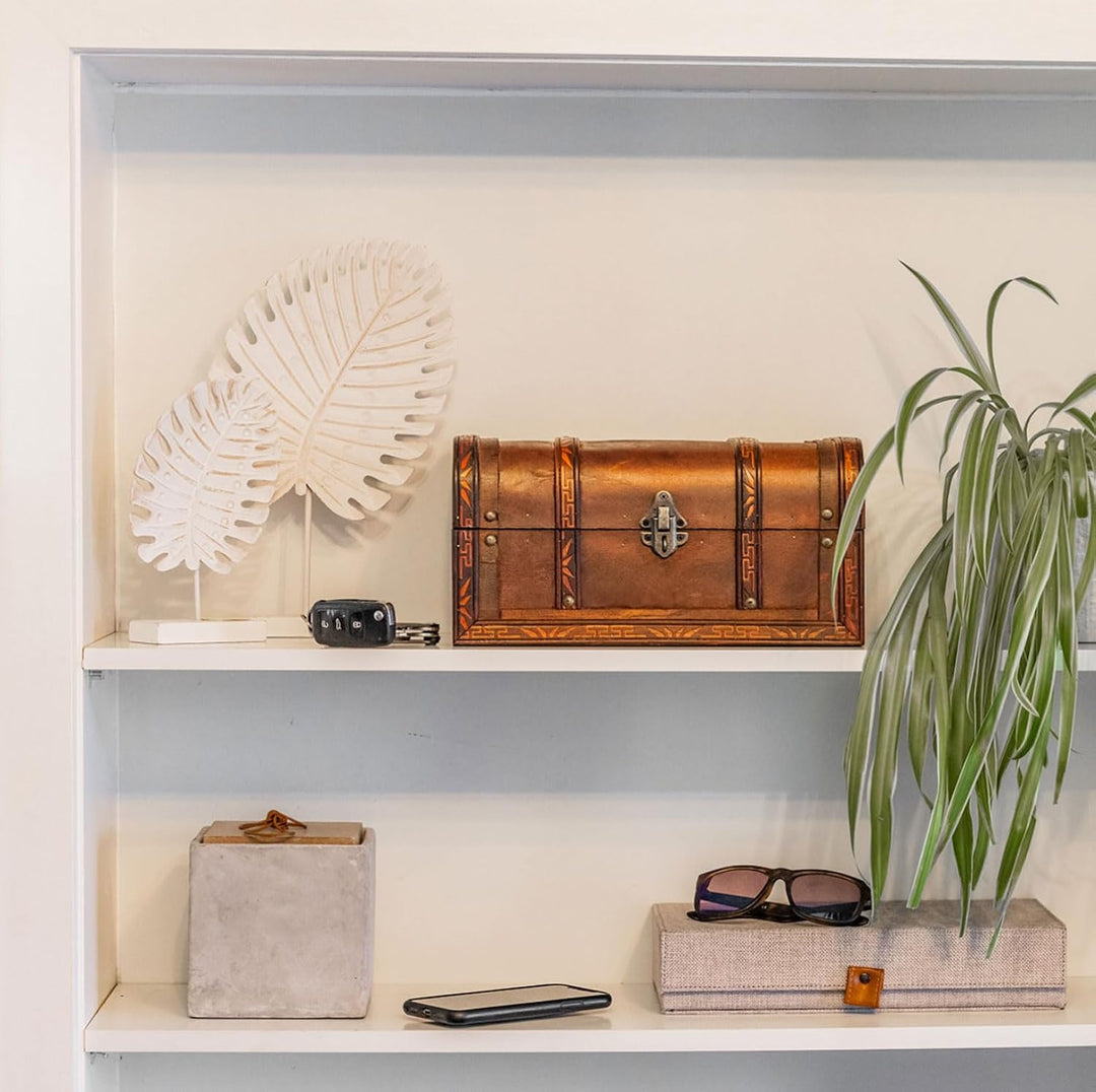 HMF 6401-130 Schatztruhe aus Holz mit Schloss | 30 x 20 x 15 cm | Klein | Spanien 30 cm, Spanien, 30