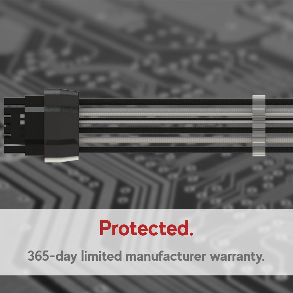 LINKUP - AVA PCIE 5.0 Geformtes & Gelötetes 16Pin (12+4) zu 3x8Pin | 16AWG Umhüllt | Kompatibel mit