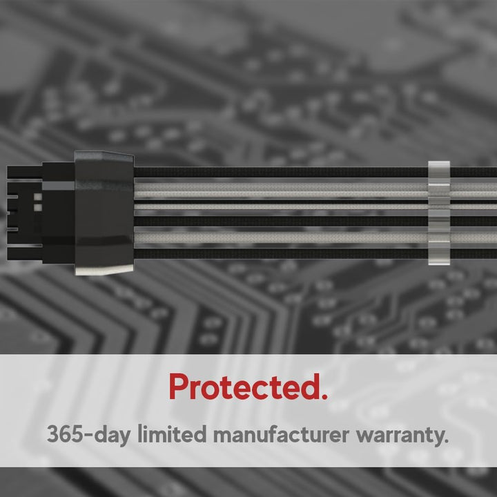 LINKUP - AVA PCIE 5.0 Geformtes & Gelötetes 16Pin (12+4) zu 3x8Pin | 16AWG Umhüllt | Kompatibel mit
