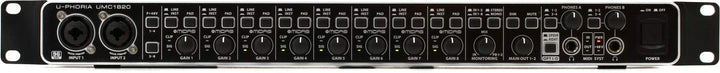 Behringer UMC1820 Audiophiles 18x20, 24-Bit/96 kHz USB Audio/MIDI Interface mit Midas Mikrofonvorver