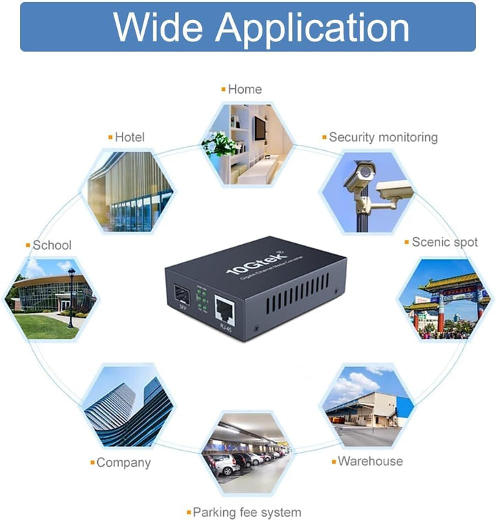 H!Fiber.com Gigabit Ethernet LWL Medienkonverter, 1.25Gb/s Singlemode Dual SC Transceiver, 10/100/10