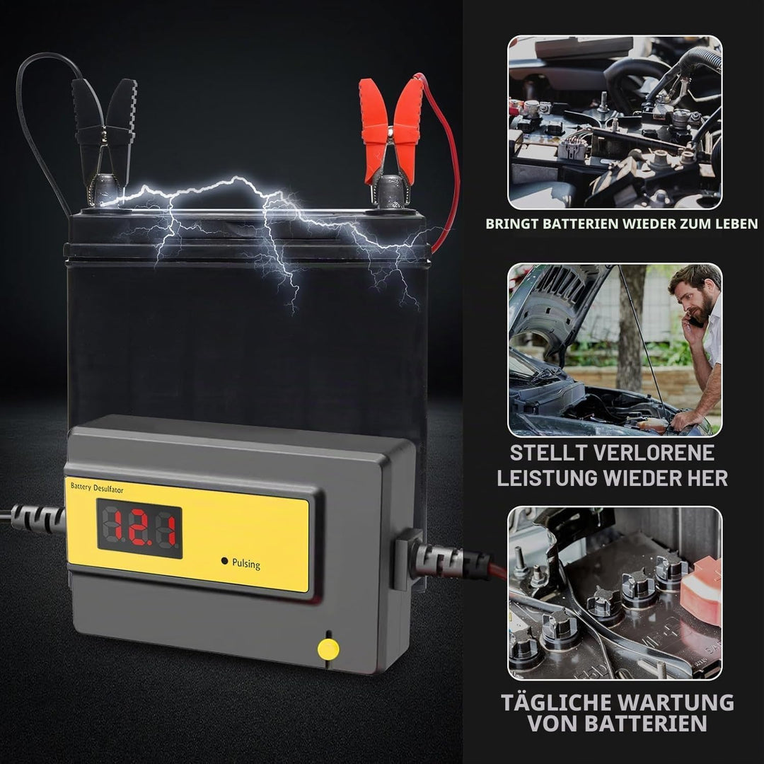 Automatischer Batterie-Desulfator-Wartungsgerät für Gel-, AGM-, SLA-Blei-Säure-Batterien für Autos,