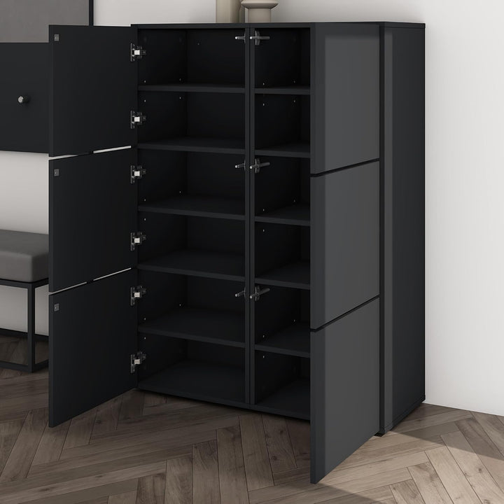 Mai &amp; Mai Schuhschrank Schmal Hoch Holz 36cm tief hoch 6 Fächer modular | Flurschrank für Schuhe, So
