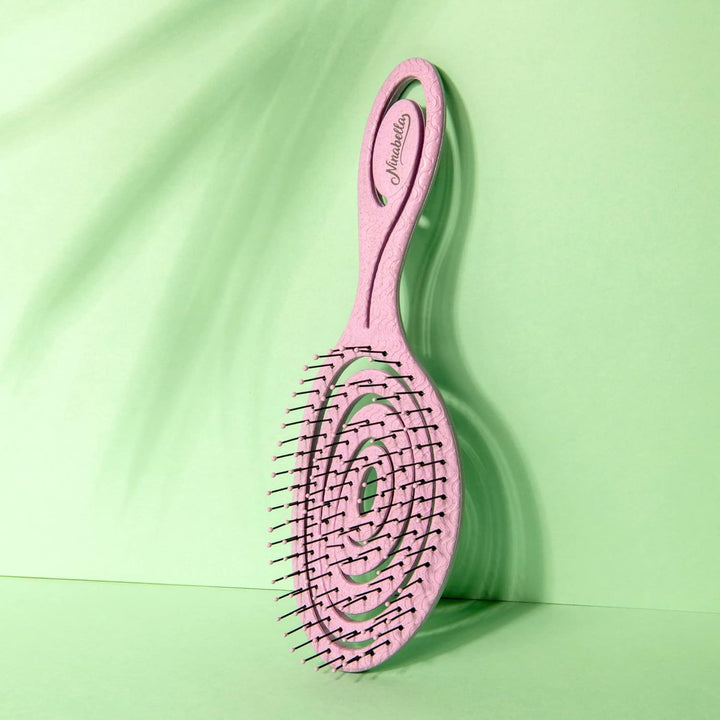 Ninabella Bio Haarbürste ohne Ziepen für Damen, Herren & Kinder - Entwirrbürste auch für Locken & La