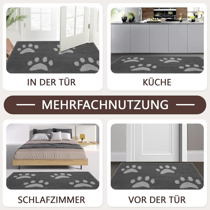 Schmutzfangmatte Innen & Aussen [80×120cm] – Fussmatte mit Rutschfester Unterseite | Saugstarke Fuss