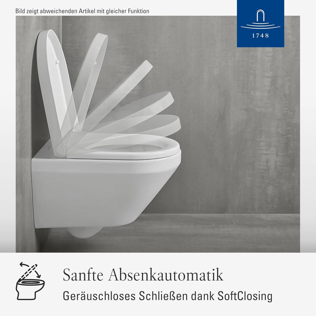 Villeroy &amp; Boch Subway 3.0 WC-Sitz, D-Form – Graphit, matt Graphite, Matt, Graphite, Matt