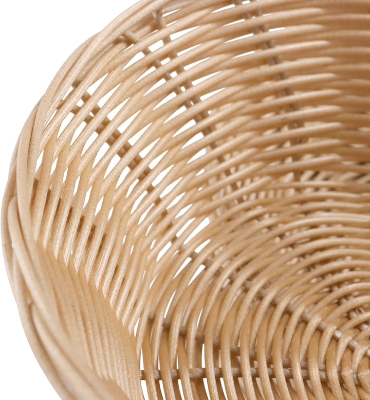 FUNSUEI 12er Set Brotkorb Rund Kunststoff, Brötchenkorb Brotkörbchen aus Plastik, 22 x 6 cm Brot Auf