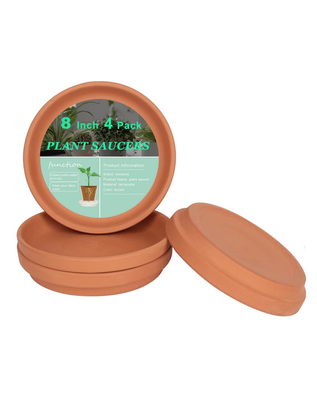 20CM grosse Terrakotta Topf Pflanze Untertasse - 4 Stück grosse runde Pflanze Topf Untertassen, gros