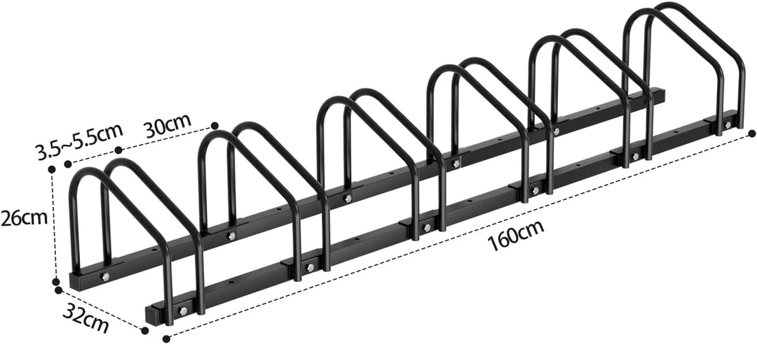 Fahrradständer für 6 Fahrräder, 35-55 mm Reifenbreite Mehrfachständer Aufstellständer Radständer Bod