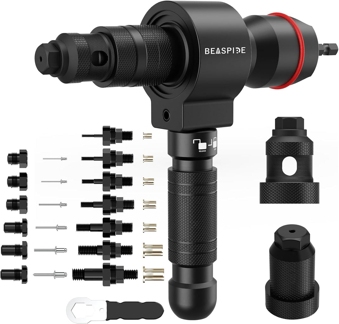 Beaspire 2 In 1 Nietaufsatz für Akkuschrauber für Bohrmaschine | Nietmuttern Adapter Kit für 2,4-6,4