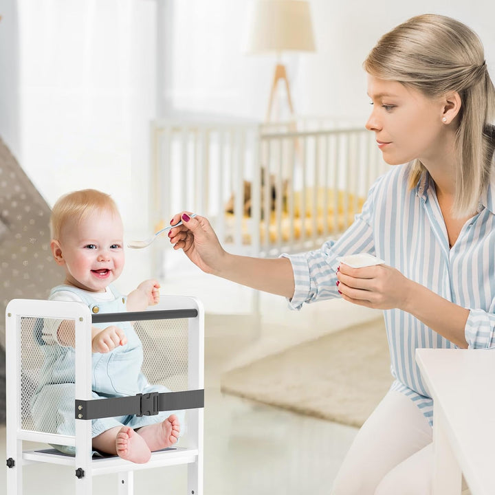 Learn N Explore, Lernturm für Kinder aus Eisen, 3-stufig Höhenverstellbarer Tritthocker aus Holz, St