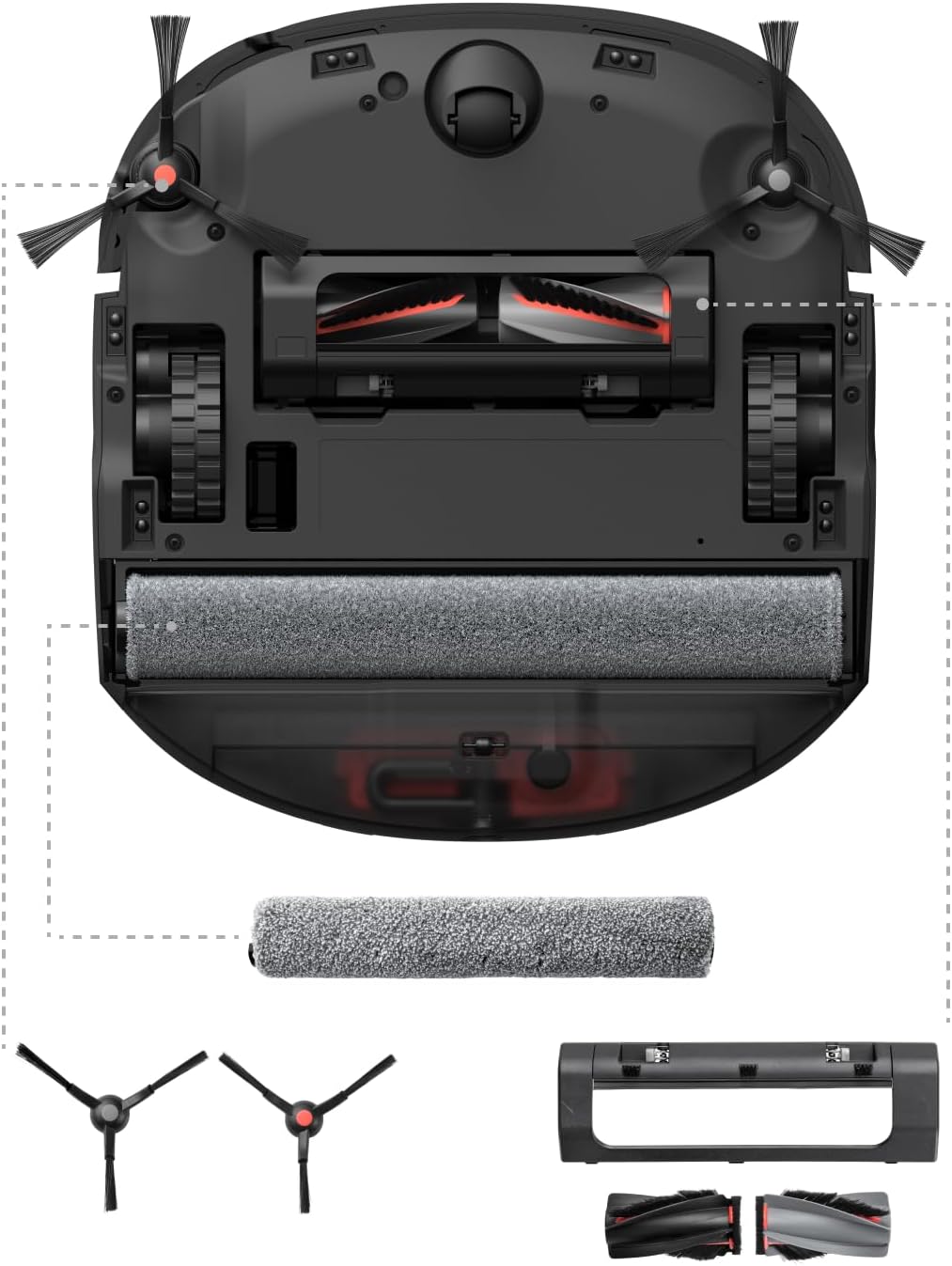 eufy Zubehörset, Seitenbürste, Filter, Rollbürste für eufy E25/E28 Omni Saugroboter, Staubbeutel &amp; S