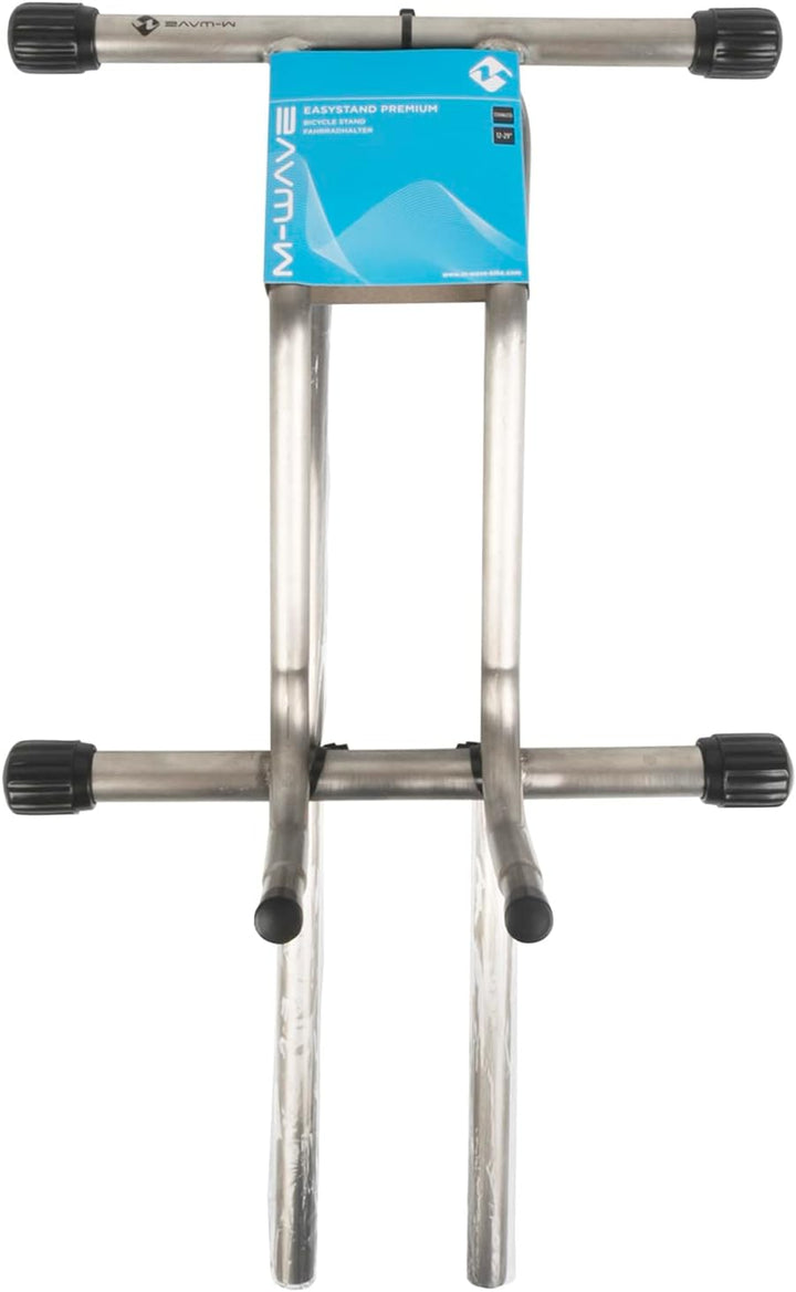 M-Wave Unisex – Erwachsene Easystand Premium Fahrradhalter, Edelstahl, 12-29", bis 2,50" Reifenbreit