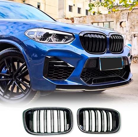 YIUBCZOQI G01 Kühlergrill für BMW X3 G01 2018-2021 X4 G02 2019-2021 Nieren Doppelsteg Sport Glanz Sc