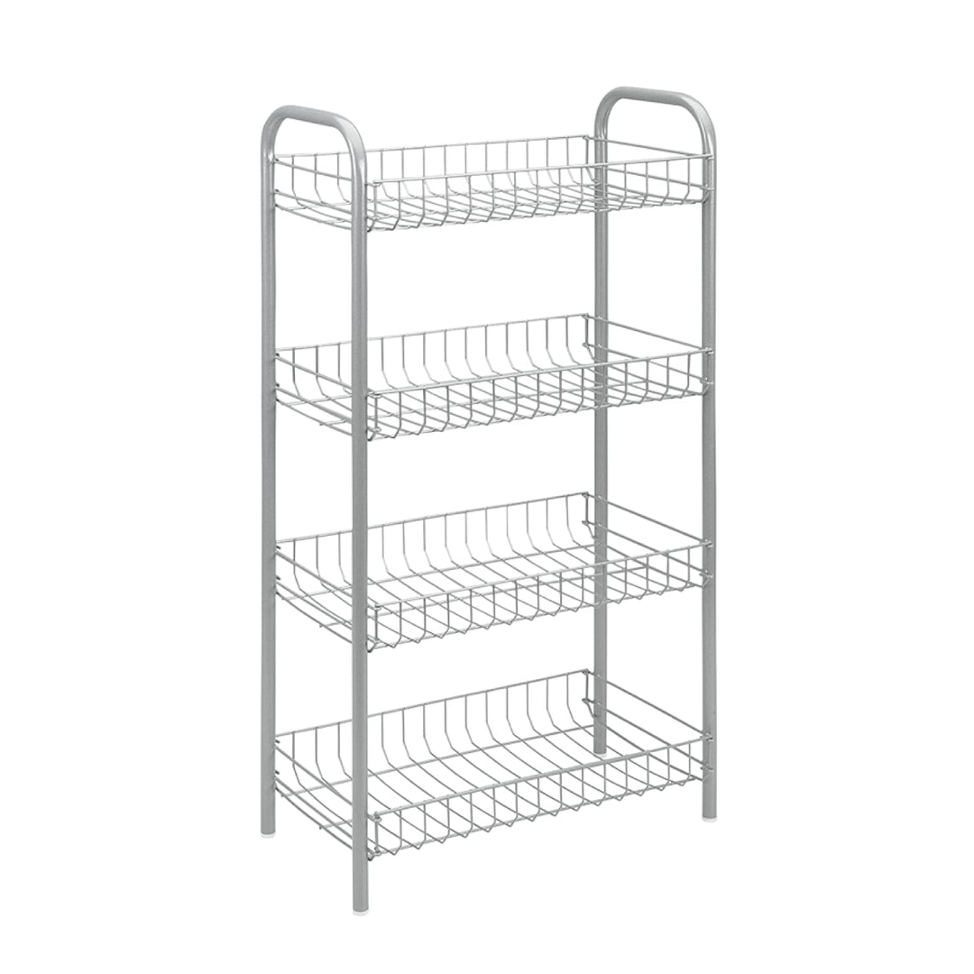 Metaltex 343014039 Monaco Allzweckregal, 4-Etagen, 41 x 23 x 80 cm, silber 4- Etagen, 4- Etagen