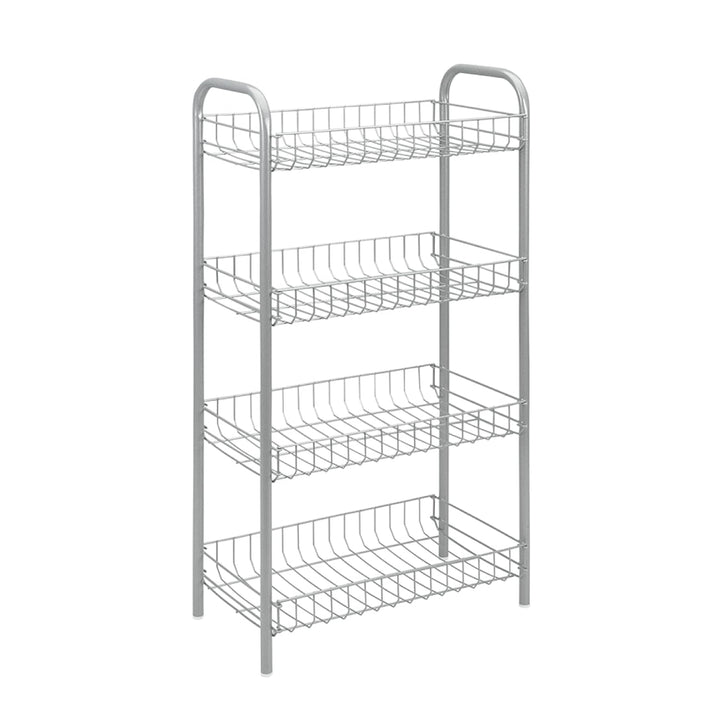 Metaltex 343014039 Monaco Allzweckregal, 4-Etagen, 41 x 23 x 80 cm, silber 4- Etagen, 4- Etagen