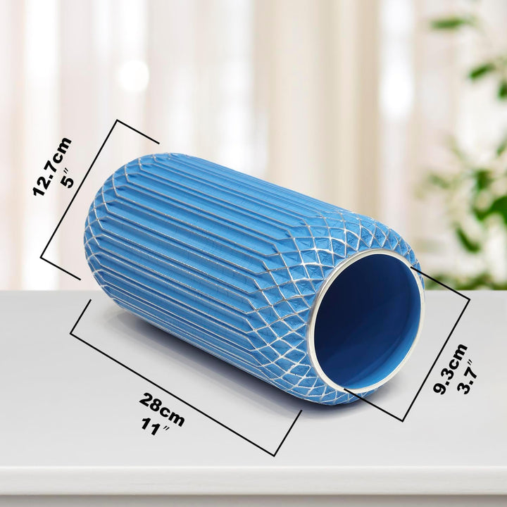 Suanti Dekorative Blumenvase (28 cm), Gross Blau Moderne Vase, Einzigartigen Formen Vase, Für Home O