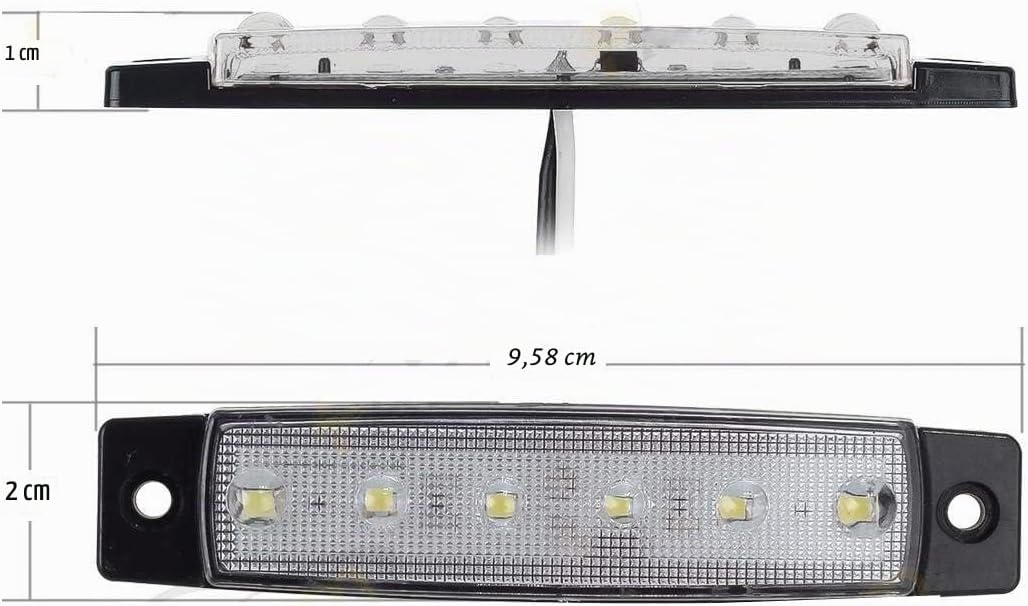 KYYET DC 24 V LED-Seitenmarkierungsleuchten, 6 LEDs, 2835 SMD-Abstand, für LKW, Anhänger, Wohnmobil,