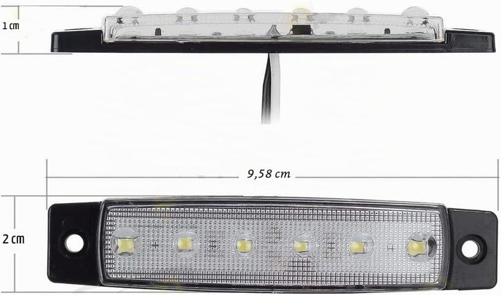 KYYET DC 24 V LED-Seitenmarkierungsleuchten, 6 LEDs, 2835 SMD-Abstand, für LKW, Anhänger, Wohnmobil,