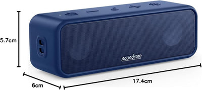soundcore 3 Bluetooth Lautsprecher, Stereo-Sound, Audiotreiber mit Titan-Membran, PartyCast, BassUp,