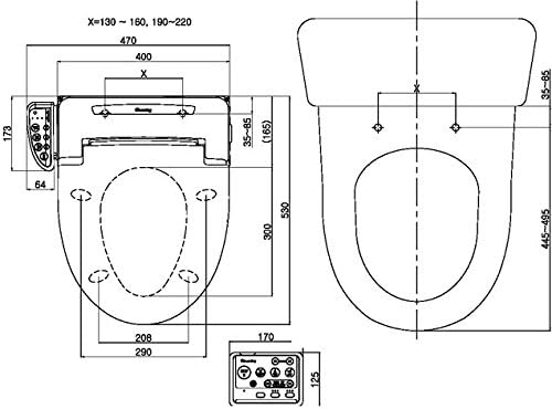 Blooming 770 Plus - PopoDusche WC brille set mit bidet funktion für intimreinigung | Bidet einsatz/a