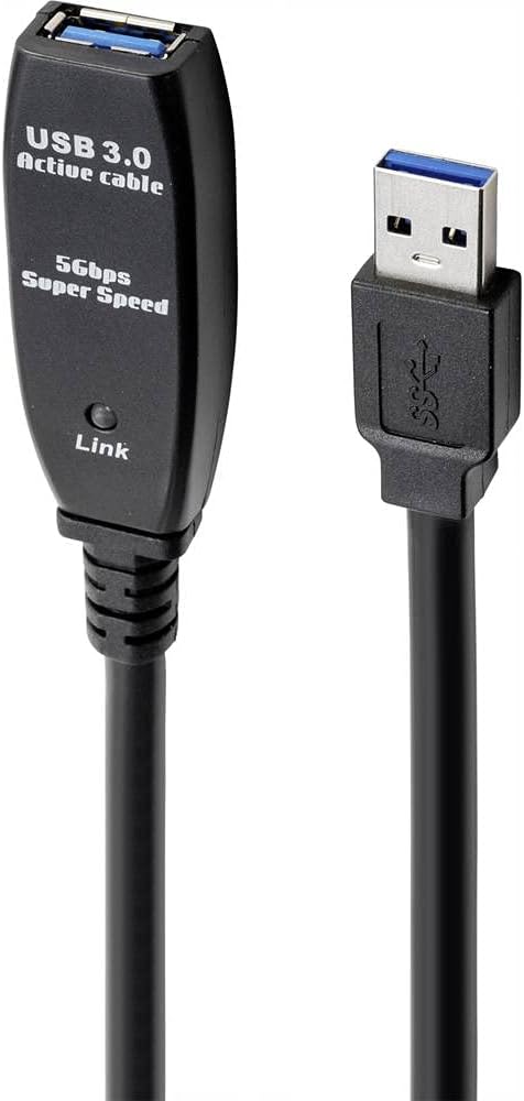 Renkforce USB-Kabel USB 3.2 Gen1 (USB 3.0 / USB 3.1 Gen1) USB-A Stecker, USB-A Buchse 10.00 m Schwar