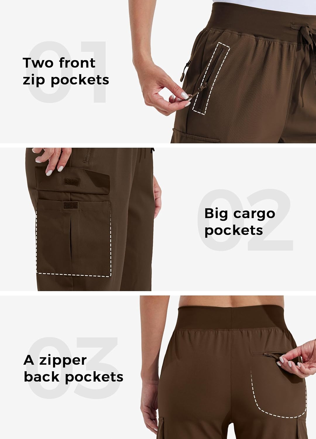 WILLIT Damen Trekkinghose Jogginghose Cargohose Leichte Wanderhosen Schnelltrocknende Wasserdicht Ar