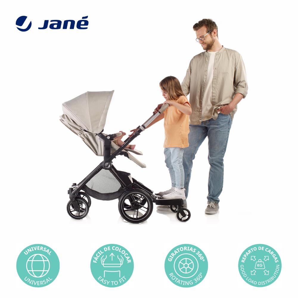 Jané Go Up Surfer, universale Kinderwagen-Plattform, bis 20 kg, einfache Montage, klappbar, rutschfe