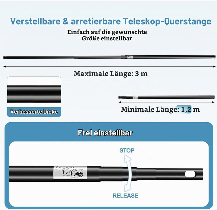 EMART Studio Hintergrund Ständer 3x3m, Professionelles Hintergrundsystem Fotografie Heavy Duty Hinte