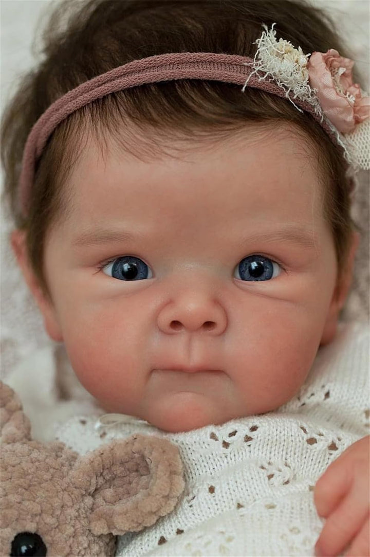 Zero pam Reborn Baby Mädchen, Reborn Baby Vollsilikon Lebensecht, 48CM Lebensechte Babypuppen,Puppe