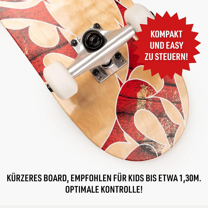 TITUS Skateboard Mini - Skateboard Kinder ab 6 Jahre, Mini Size Kinderskateboard bis 8 Jahre, Jungen