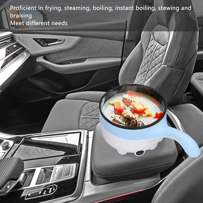 Auto-Elektro Kochtopf, 24V 2L Tragbare Multifunktions-Pfanne mit Edelstahl-Dampf Topf, Nicht-Stick-K