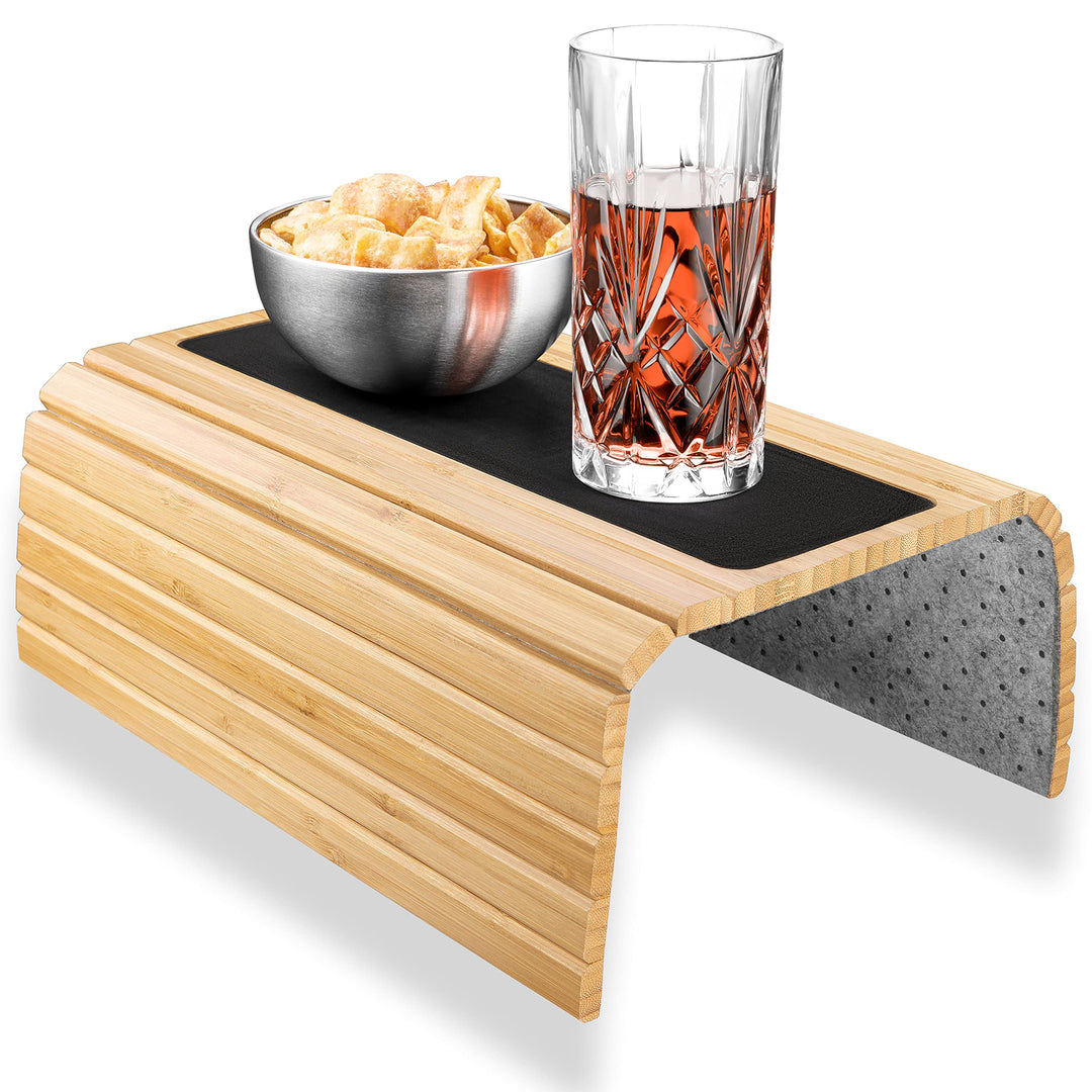 Heimelig Sofa Tablett | rutschfeste Couch Ablage aus nachhaltigem Bambus | Flexibler Sofa Butler für