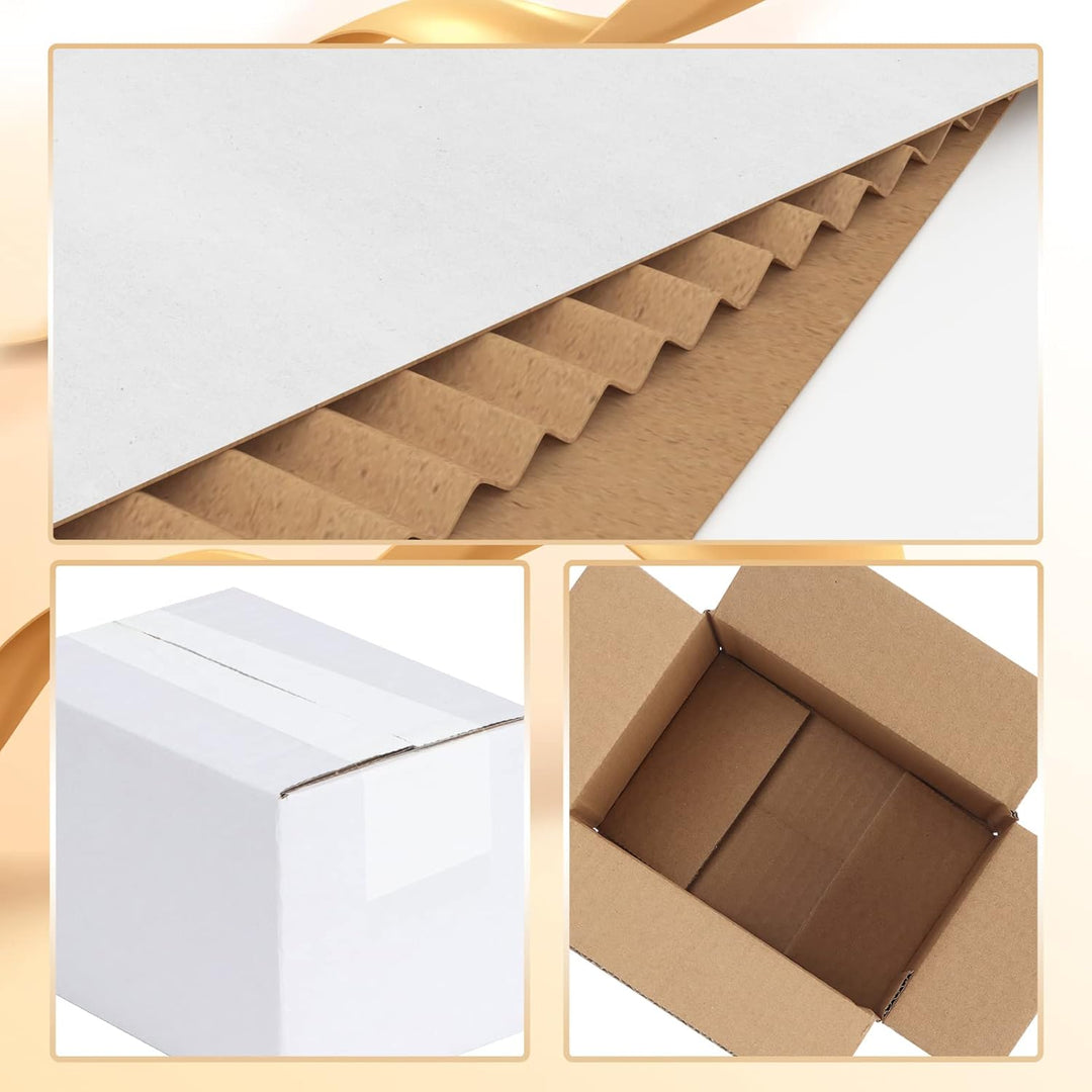 EYMPEU 40 Stück 15,3x10,2x10,2cm Weisse Versandkarton, Kartons für kleine Gegenstände, Spielzeug, Sc